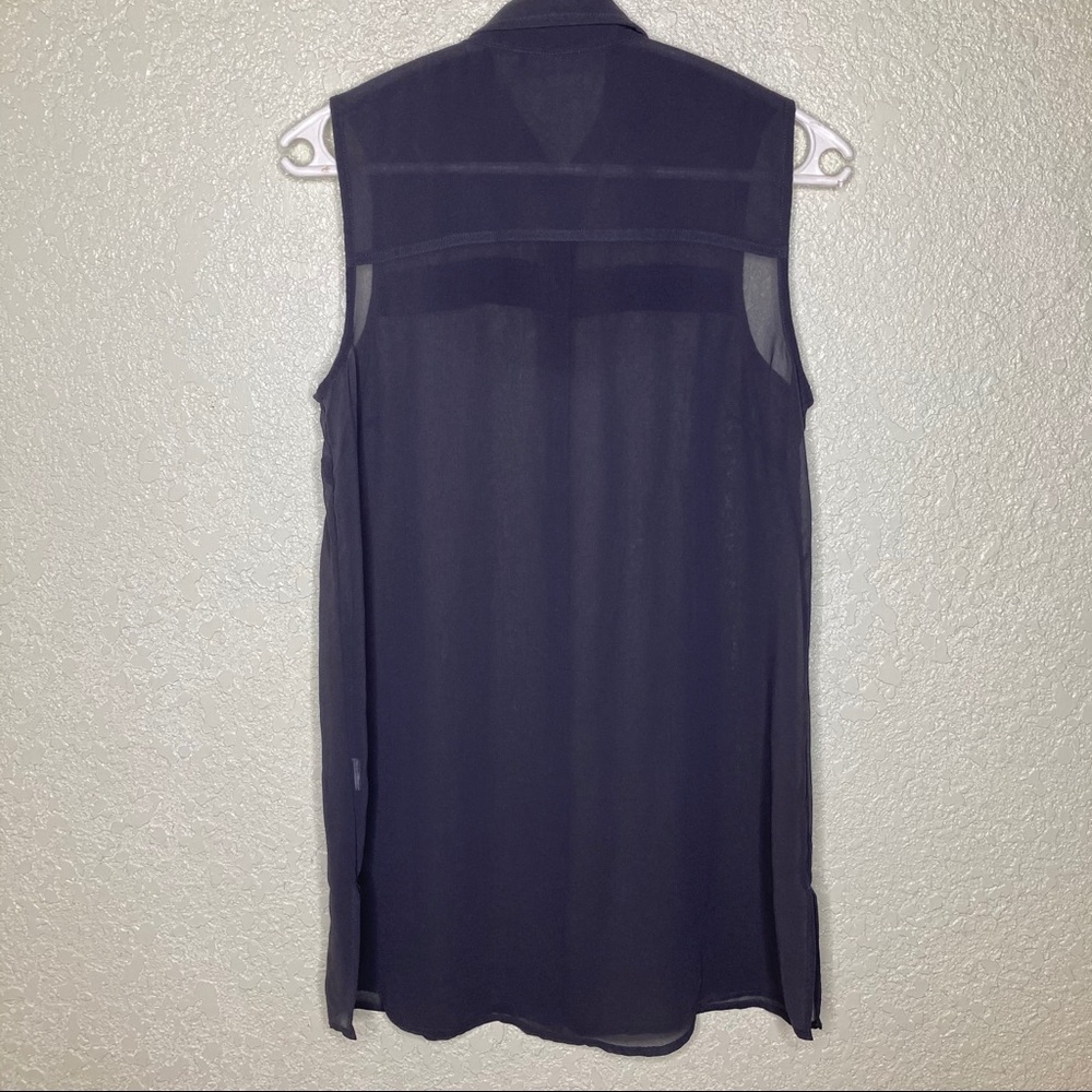 Halogen Sleeveless Long Button Down Size Small - image 4